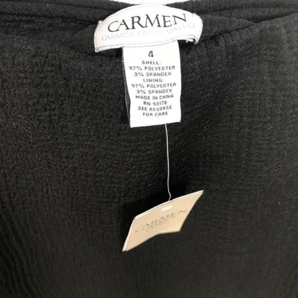CARMEN MARC VALVO Stretch Textured Skirt In Black Size 4 - Picture 3 of 4